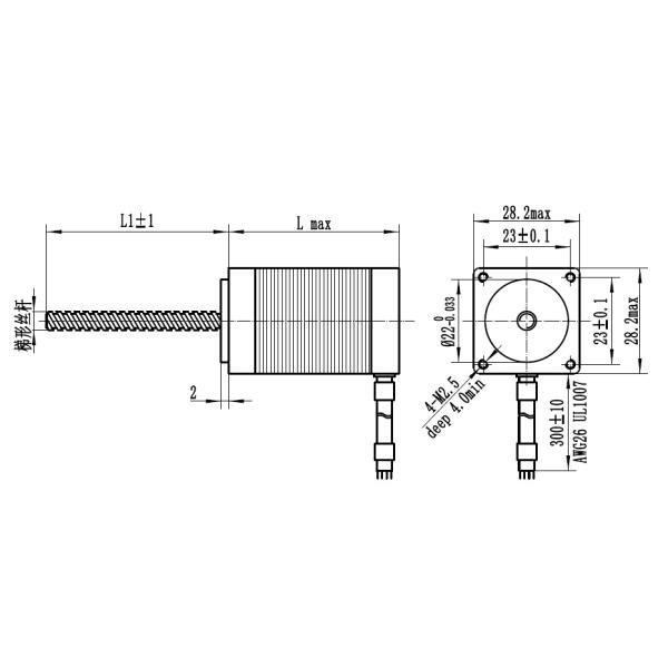 винт руководства 0.67A Не-пленника Tr5 2 Nema 11 Stepper мотора 20mm 28mm 35mm линейный 0.6kgCm