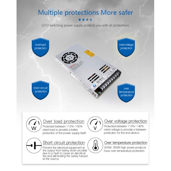 Stainless Steel 400W 24V LED Strips Power Supply With Fan Cooling
