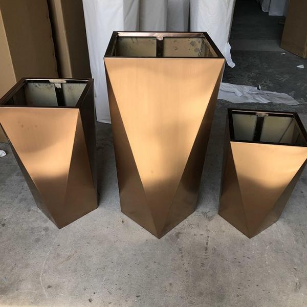 Цветочный горшок плантатора сада золота европейского стиля роскошный сияющий розовый