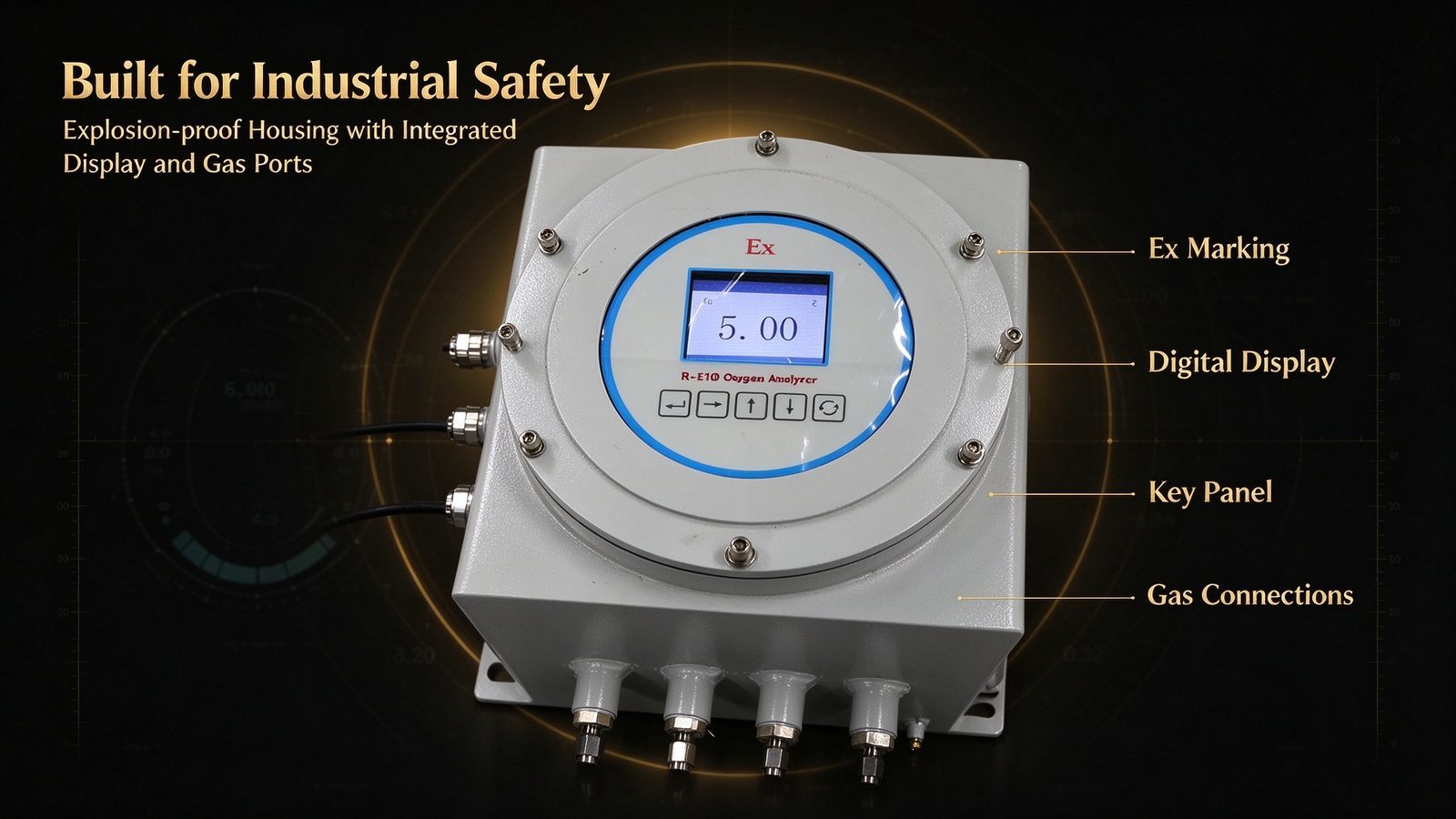 Online Explosion Proof Gas Analyzer EX d IIC T6 Gb Oxygen O2 Gas Purity Analyzer