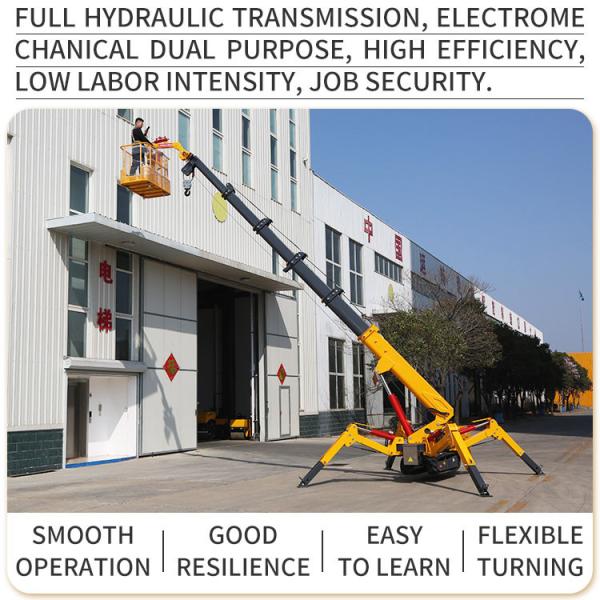 ZHONGMEI Blue Diesel CraneElectric start Spider Crane  12v 45AH 1.2t Tracked Spider Crane