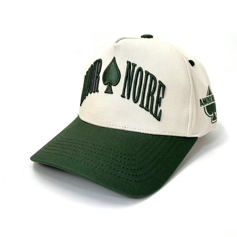Custom Embroidery Cotton Sport Trucker Baseball Caps Two Tone 5 Panel Mid Profile
