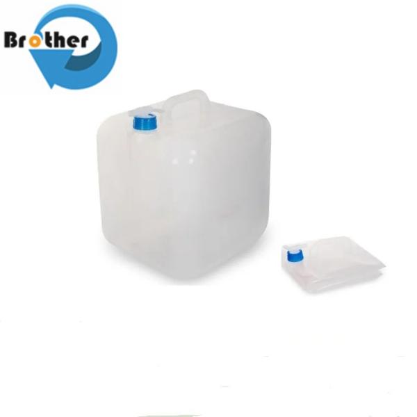 Foldable 5-20L Aseptic Plastic Cubitainer Lid Chemical Liquid Soy Sauce Sake Medical Gel Formalin Storage Medical Kitchen Use