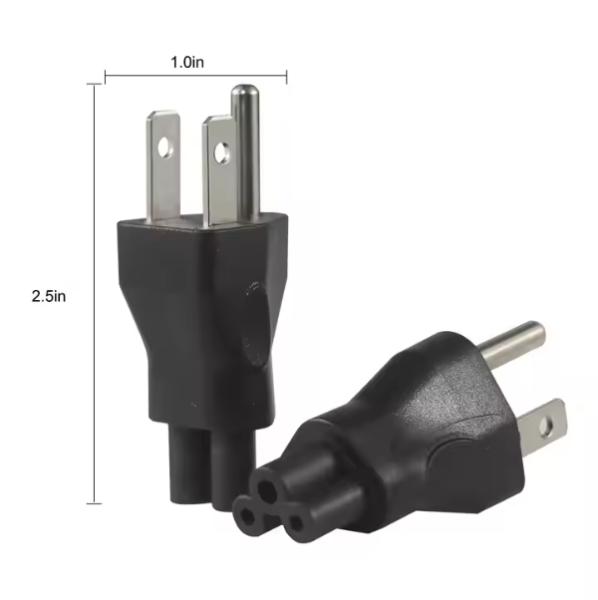 NEMA 5-15P to IEC C5 Power Adapter Cable for Laptops