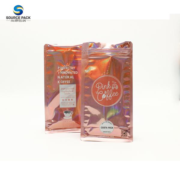 Customized Coffee Bean Packaging Bags With Flat Bottom Design