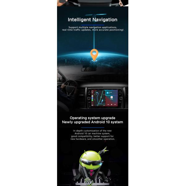 Установка на приборной панели Универсальное 10-дюймовое автомобильное стерео с Android 10.0 OS HDTouch Screen и Bluetooth