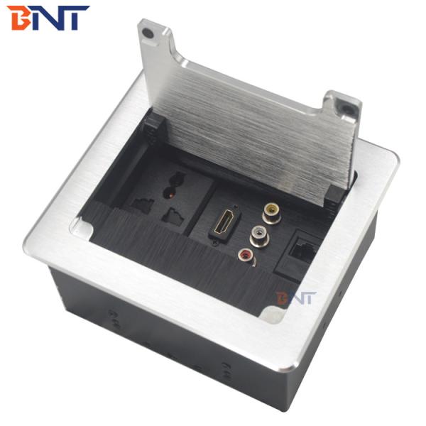BNT ROHS certification dustproof desktop cable cubby with RJ45/RCA aluminum built in multifunctional meeting room desk s