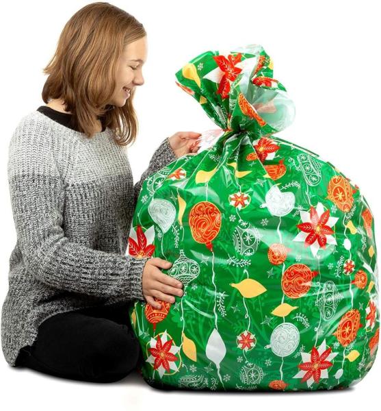Merry Christmas Large Plastic Gift Sack , 36×44 Plastic Christmas Gift Sacks