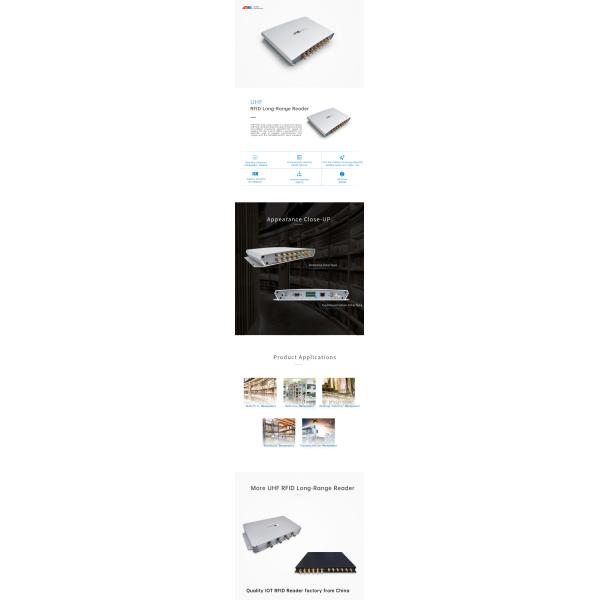 Фиксированный читатель UHF RFID долгосрочный с интерфейсом антенны 16 портов для отслеживать имущества