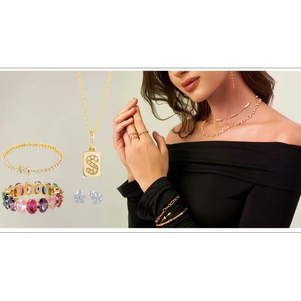 925 Sterling Silver 14K Gold Plated Heart Tennis Bracelet with Zircon