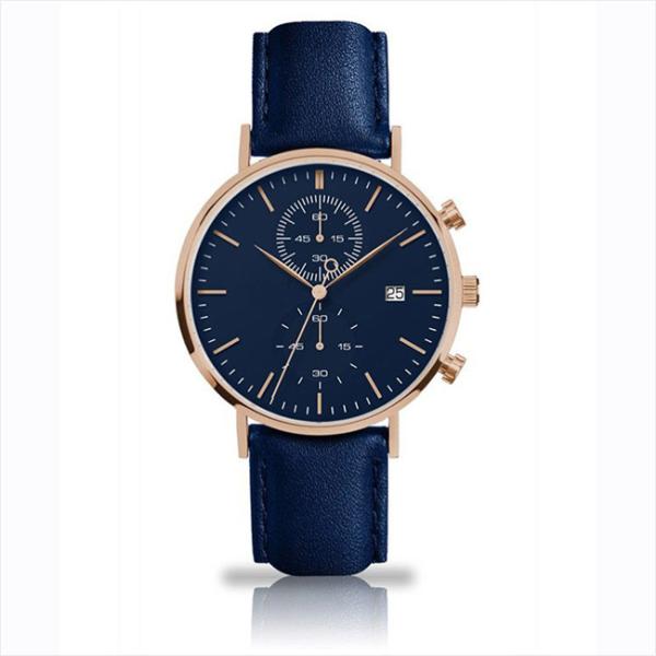 Black 40mm Chronograph Wrist Watch 3BAR Sub Dial Watches Swiss Movt