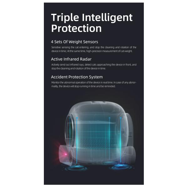 Caja de basura inteligente para gatos Tuya Caja de basura inteligente de limpieza cerrada silenciosa