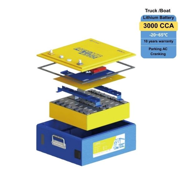 CCA 3000A Self Heating 24V Lithium Battery Powered Truck Air Conditioner Truck Starter Lithium Ion Battery