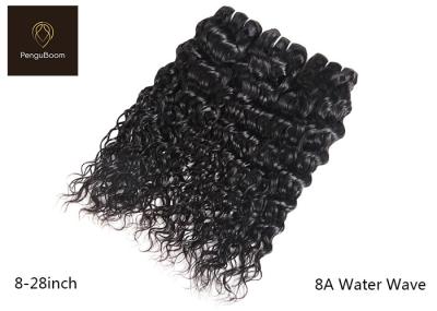 Black 100g/Pcs Water Wave Human Hair Bundles , 8a human hair bundles