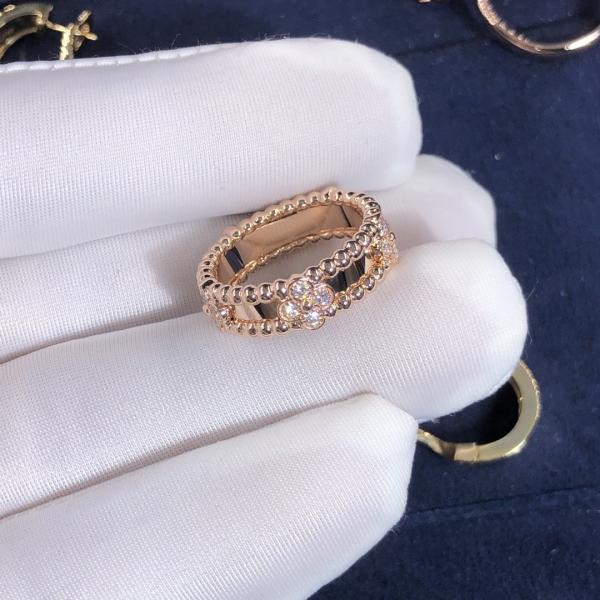 Elegant  Factory Make Real Gold Van Cleef & Arpels 18k Gold PerléE Signature Ring