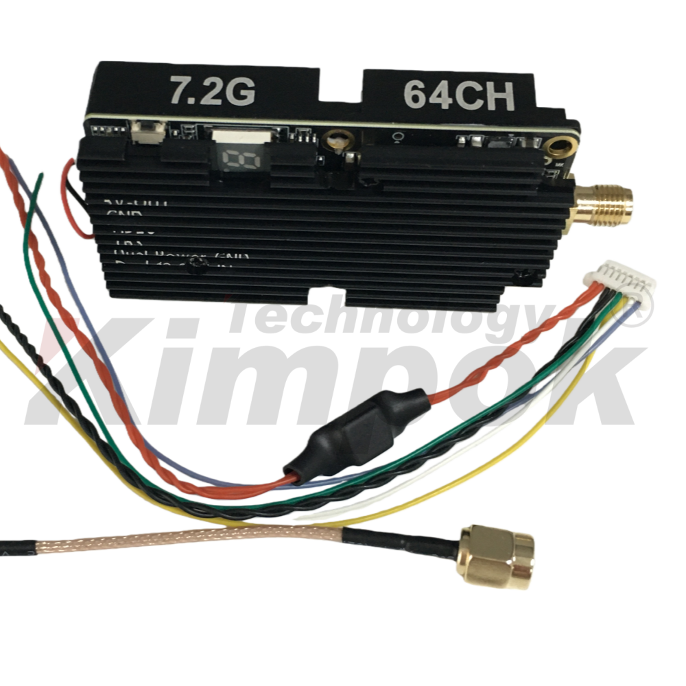 Kimpok Ultra Long Range 7.2G 10W VTX Drone Accessory Video Transmitter Switchable Power UAV VTX 64CH Image Transmission Shenzhen Made