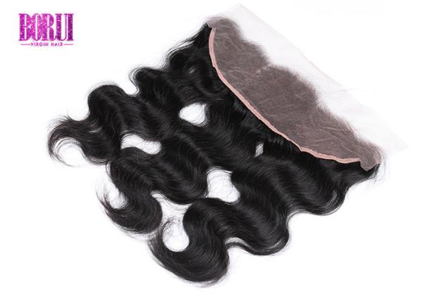 Onda frontal do corpo do laço preto natural brasileiro do original HD do cabelo 13*4 humano