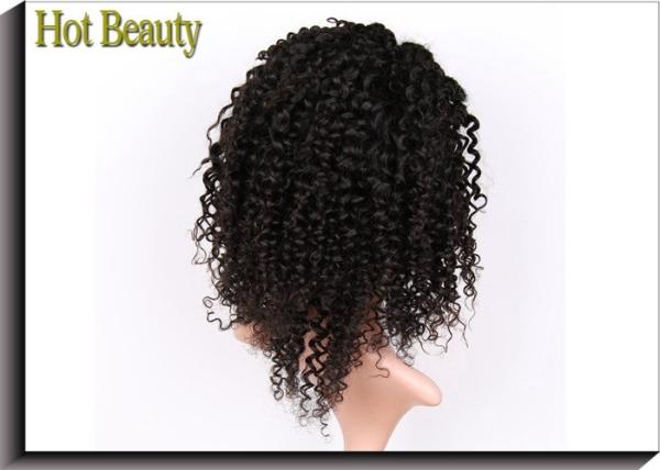 Machine Weft Lace Front Wig Virgin Hair Kinky Curly For Women 12 - 28