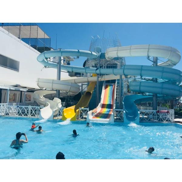 12mm Thickness Fiberglass Waterslide Outdoor Water Park Game Play Equipment  For Swimming Pool