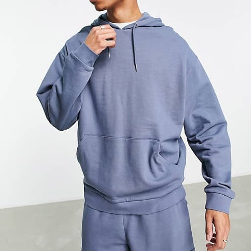 Oversized Loungewear Tracksuit Blue Blank Mens Sweatsuit Set