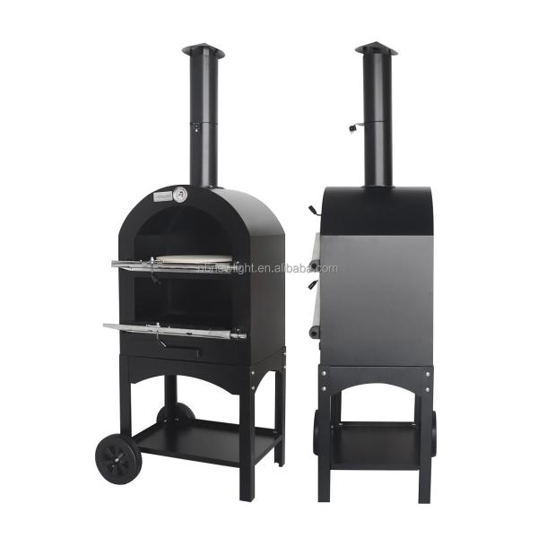 Outdoor Courtyard Charcoal Oven for Baking Pizza Portable and 30.5*30.5cm Stone Size