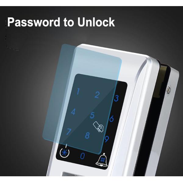 O fechamento de porta da rua biométrico feito sob encomenda Frameless nenhuns furos quatro destrava maneiras de destravar