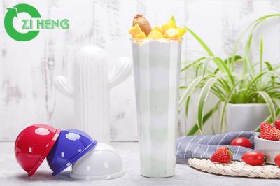 Tall Thin Clear Plastic Cups With Lids Recycled Top 9.4cm Bottom 6cm High 24cm