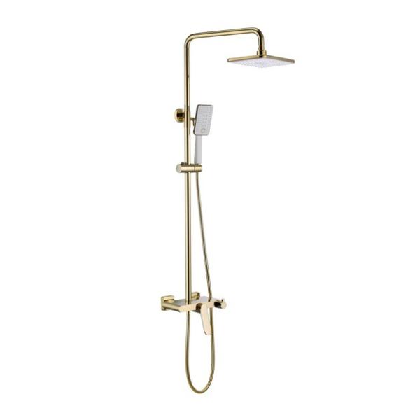 Wall Mounted Square Shower Faucet Set with Single Handle and Round Shower Head Shape