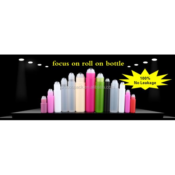 DR004 10ML Luxury Double Wall Metalic Painting Custom Color Vibrating Roller Bottle Massage