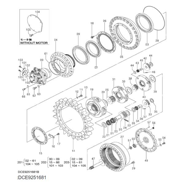 9251681 Hitachi Track Motor Parts , 100% New Condition Hitachi Excavator Spare Parts