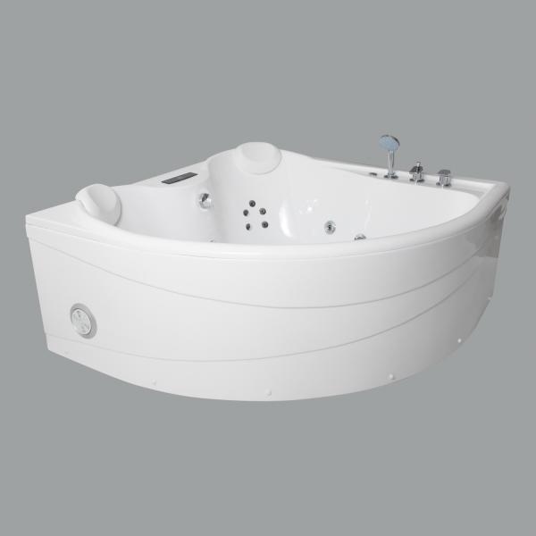 Customized 1500mm Corner Acrylic Hydro Massage Bathtub for 2 Person Luxurious Design