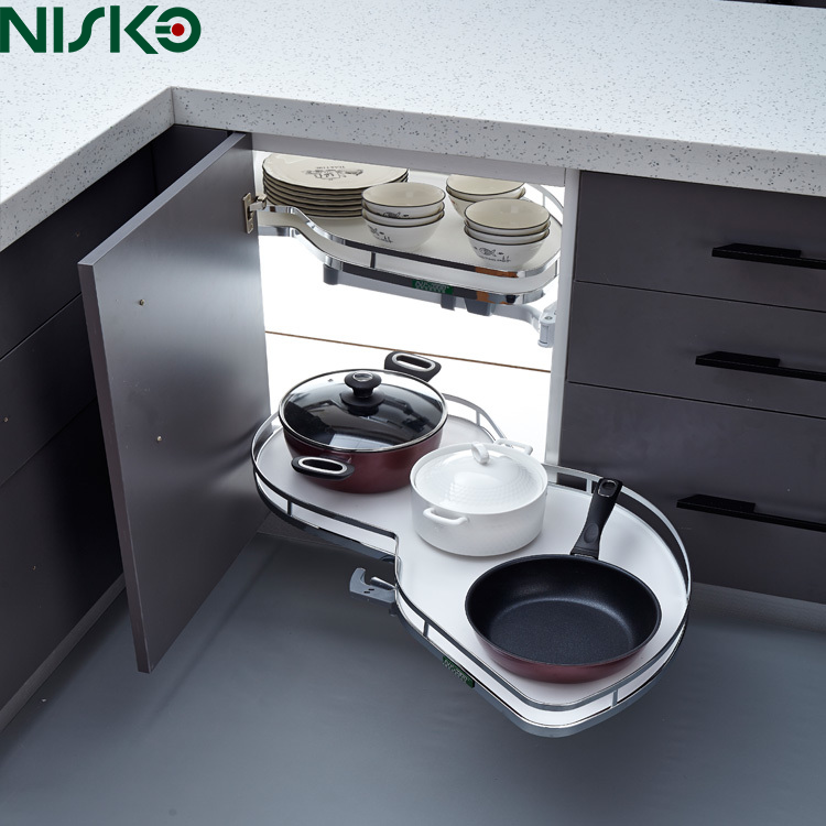 Kitchen Peanut Swing Magic Corner Cabinet Organizer Pull Out Rotating