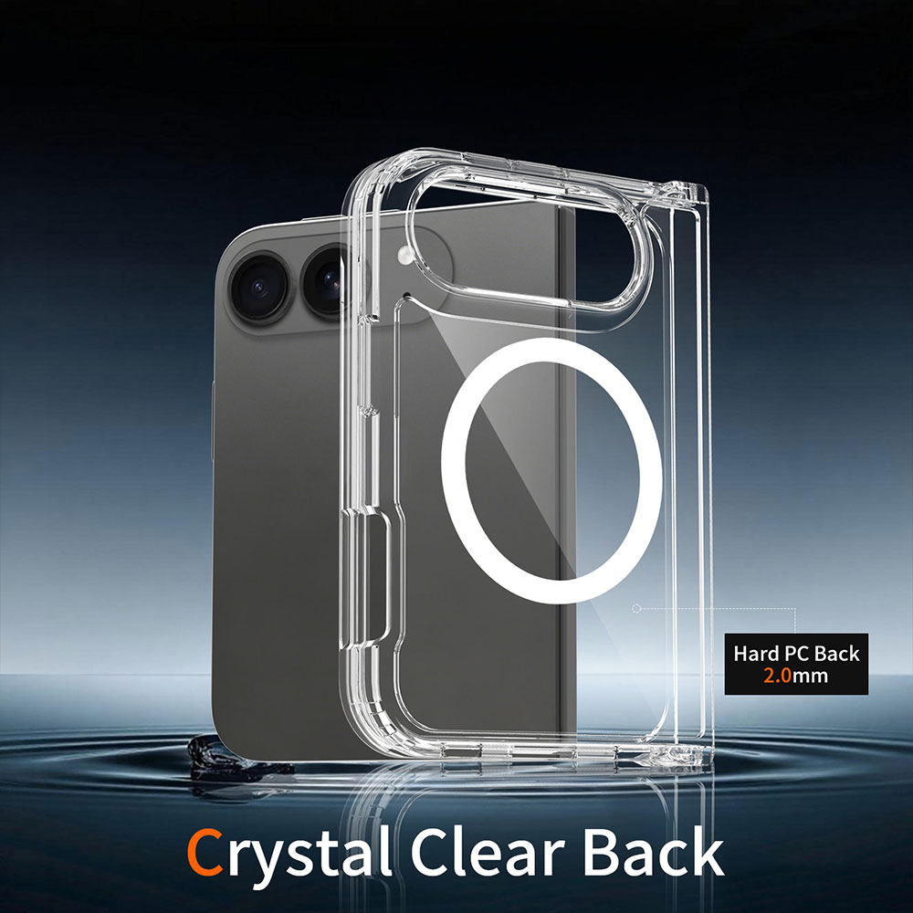 Laudtec Magnetic Transparent Ultra-thin Foldable case for iPhone 18 Fold Scratch-resistant Anti-yellow Supports Custom logo OEM