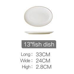 Gold line White Bone china embossed tableware Wedding Ceramic charger plate Dinner plate dish bowl mug coffee cup freely