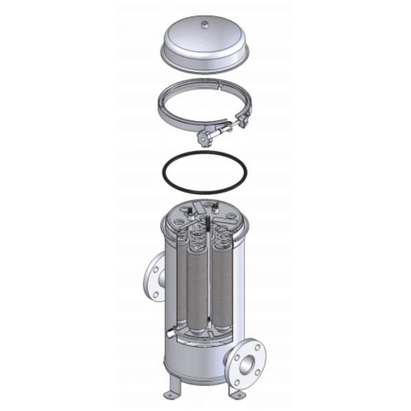 High Temperature Stainless Steel Multi Cartridge Filter Housing with Filtration Precision 10um