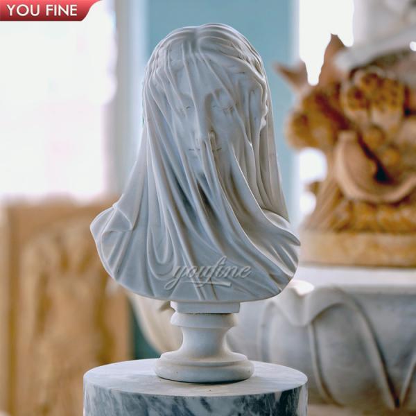 Custom Marble Veiled Lady Bust Statues
