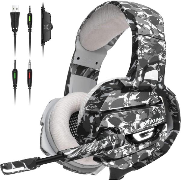 Over Ear ipx-5 ONIKUMA K5 2.2kohm Camouflage Gaming Headset