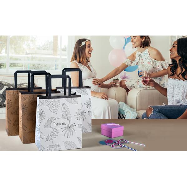 Holographic Foil Paper Gift Bags With Handles, Reusable Iridescent Gift Bags For Baby Shower, Birthday, Wedding