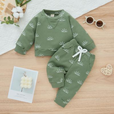 A mola nova e o equipamento de Autumn Children ajustam o grupo de duas partes Boylong-Sleeved da calças