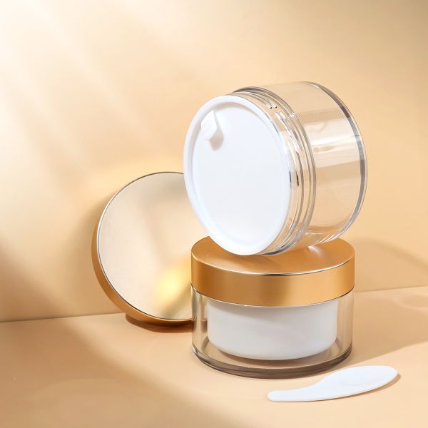 Eco-Friendly Dual-Layer Cosmetic Cream Jar - Recyclable Non Spill Skincare Packaging Jar for Face Cream & Mask