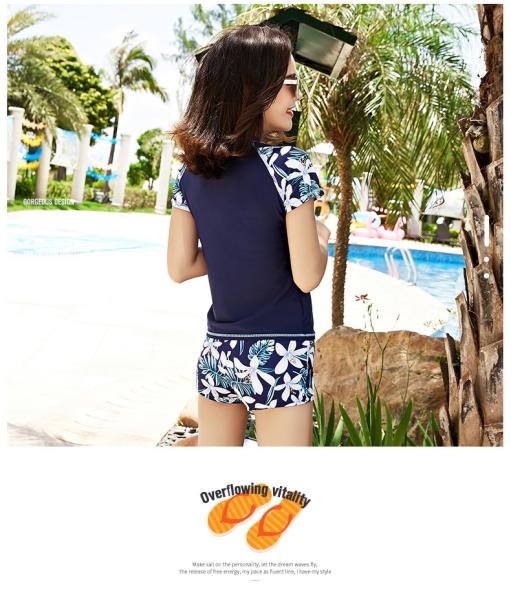 2019 UV Protection Swimming suit for women long sleeve and legs swimwear shorts pants set beach surf clothes swimsuit