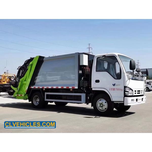 N Series ISUZU Garbage Compactor Air Suspension 6 Tons Hydraulic Lift