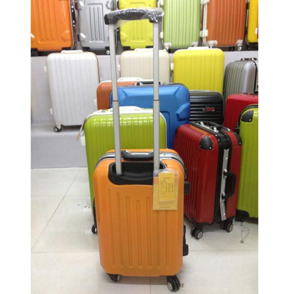 Orange Aluminum Suitcase Luggage , 4 Rolling Wheel Light Travel Luggage Set