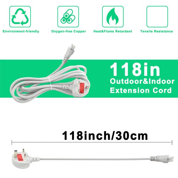 Cable gris du Royaume-Uni au câble électrique C5 1.5M à trois branches 250V 2.5A