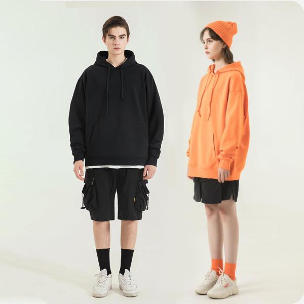 Sustainable Pullover Knitted Unisex Plain Hoodies Customized