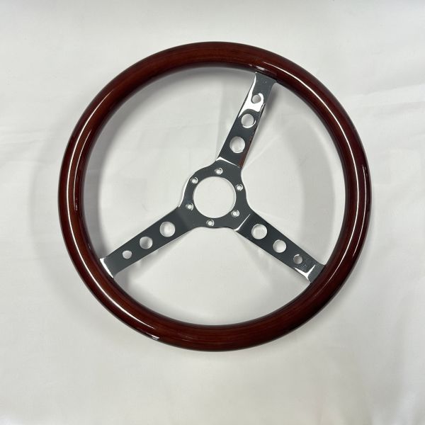 Ergonomic Wood Steering Wheels Brown Mahogany 380MM
