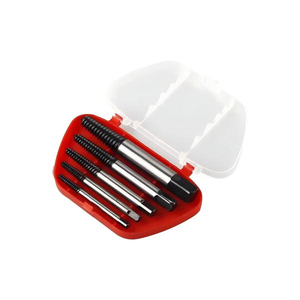 Flauta espiral de acero al carbono 5pcs extractor de tornillos remueve tornillos rotos tornillos y pernos