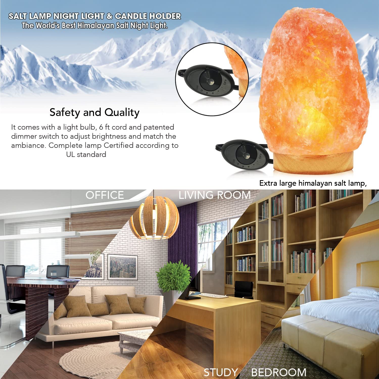 Деревянная рука Dimmable основания высекла лампу соли RGB