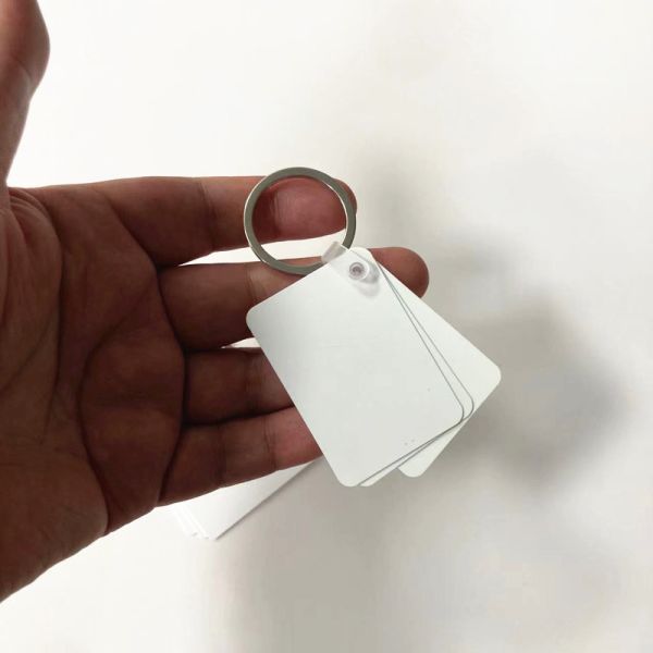 Double-Sided Printing Sublimation Blank Plastic PET Keychain Pendant Three Pieces In One Set
