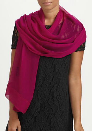 Crinkle Silk Chiffon Scarf